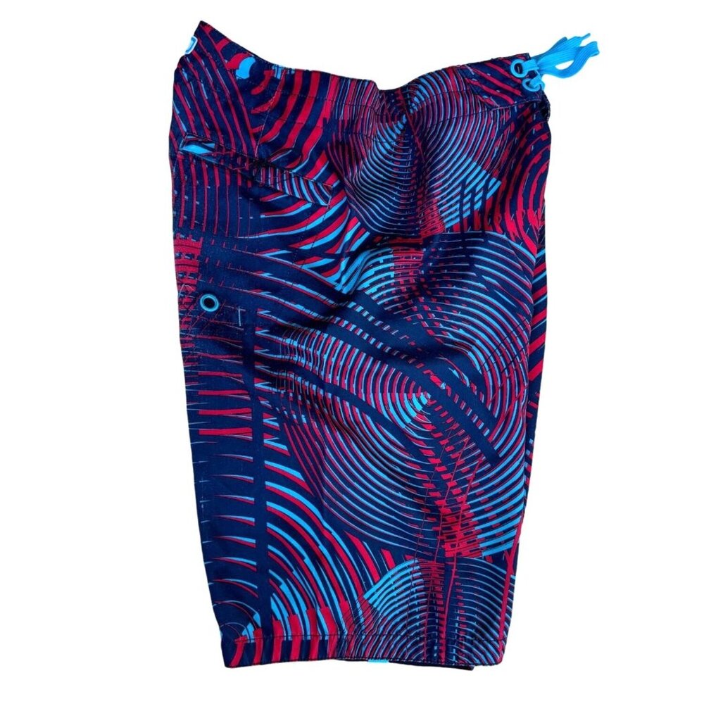 Oakley Mens Sz 33 Multi Colored Geometric Pattern Swim Beach Pool Board Shorts - Picture 3 of 9